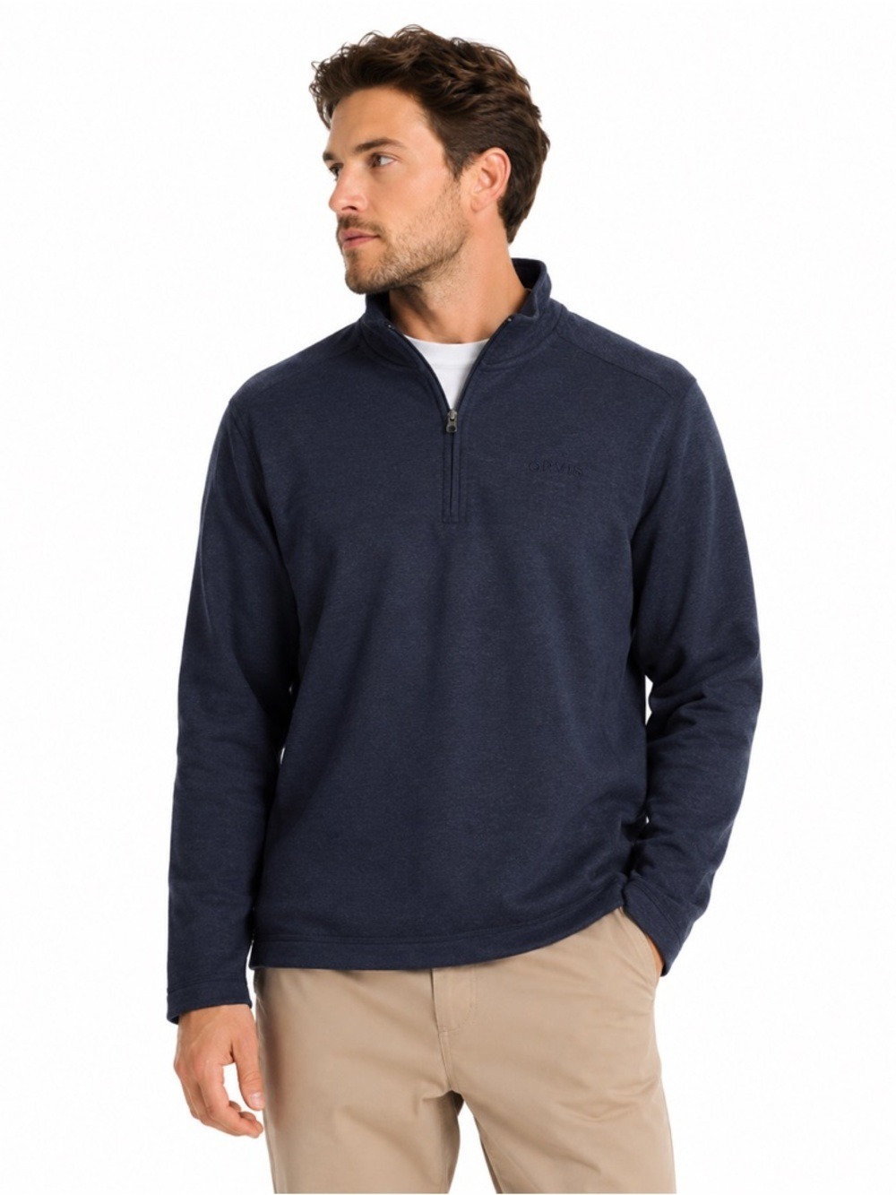 Orvis Men’s Blue 1/4 Zip Performance Pullover Sweater Size Medium